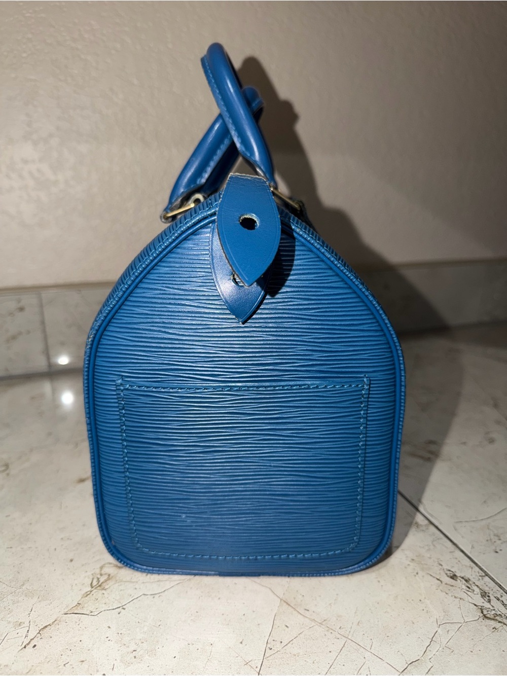 Authentic Louis Vuitton Blue Epi Leather Speedy - Picture 9 of 15